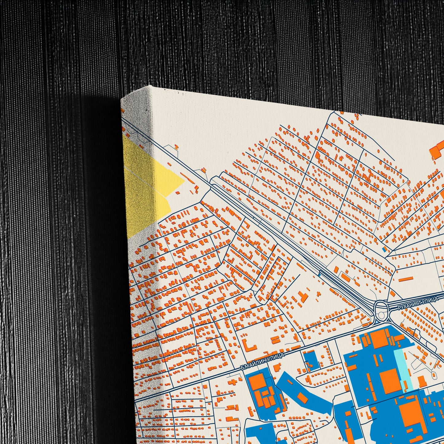 Turkistan Kazakhstan Colorful City Map Canvas Print Detail