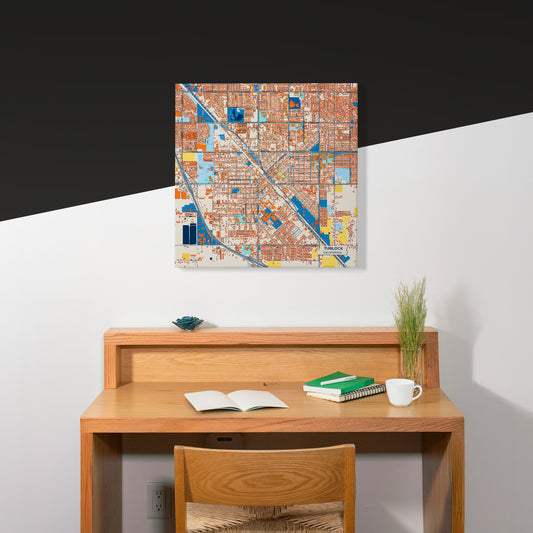 Turlock California Colorful City Map Canvas Print Scene