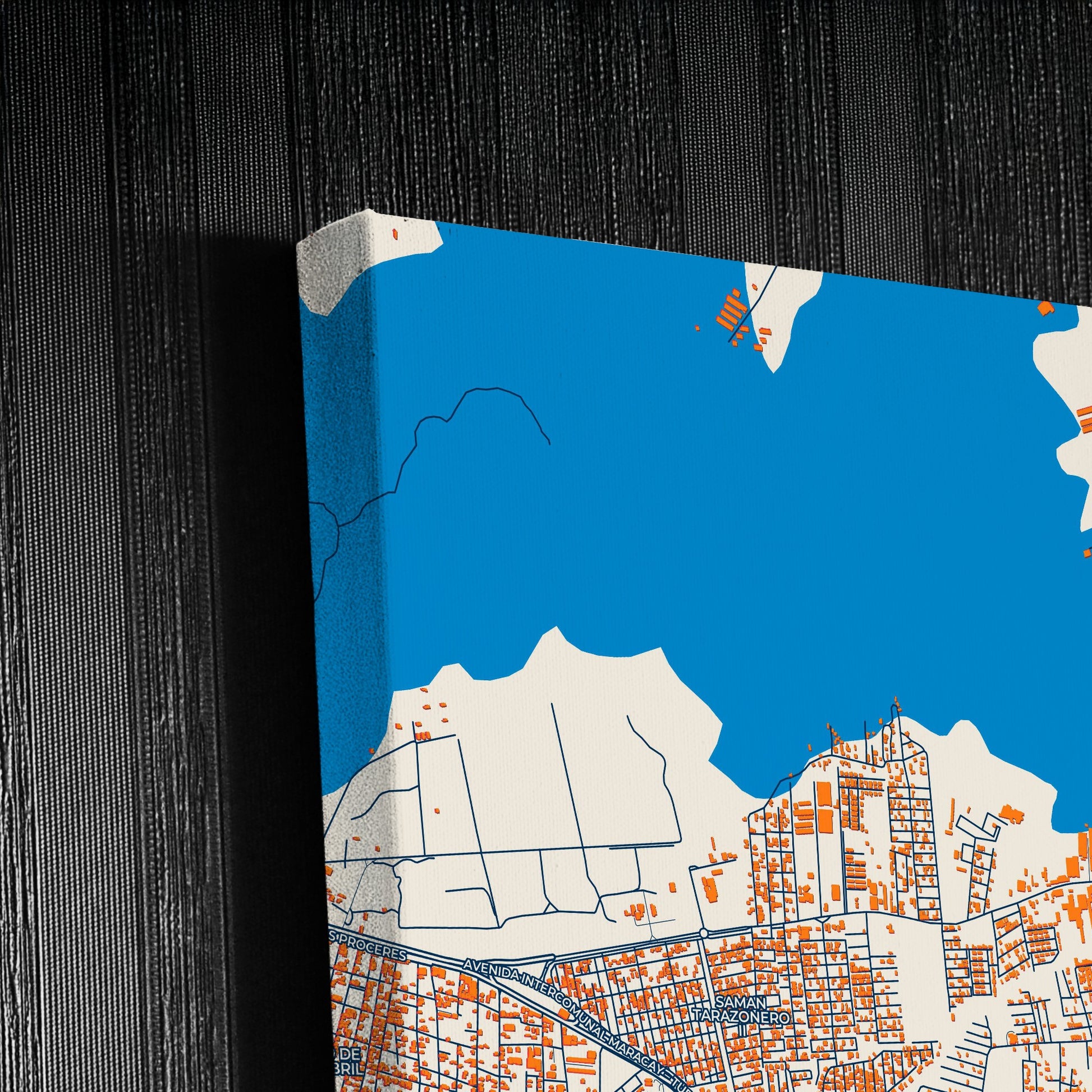 Turmero Venezuela Colorful City Map Canvas Print Detail