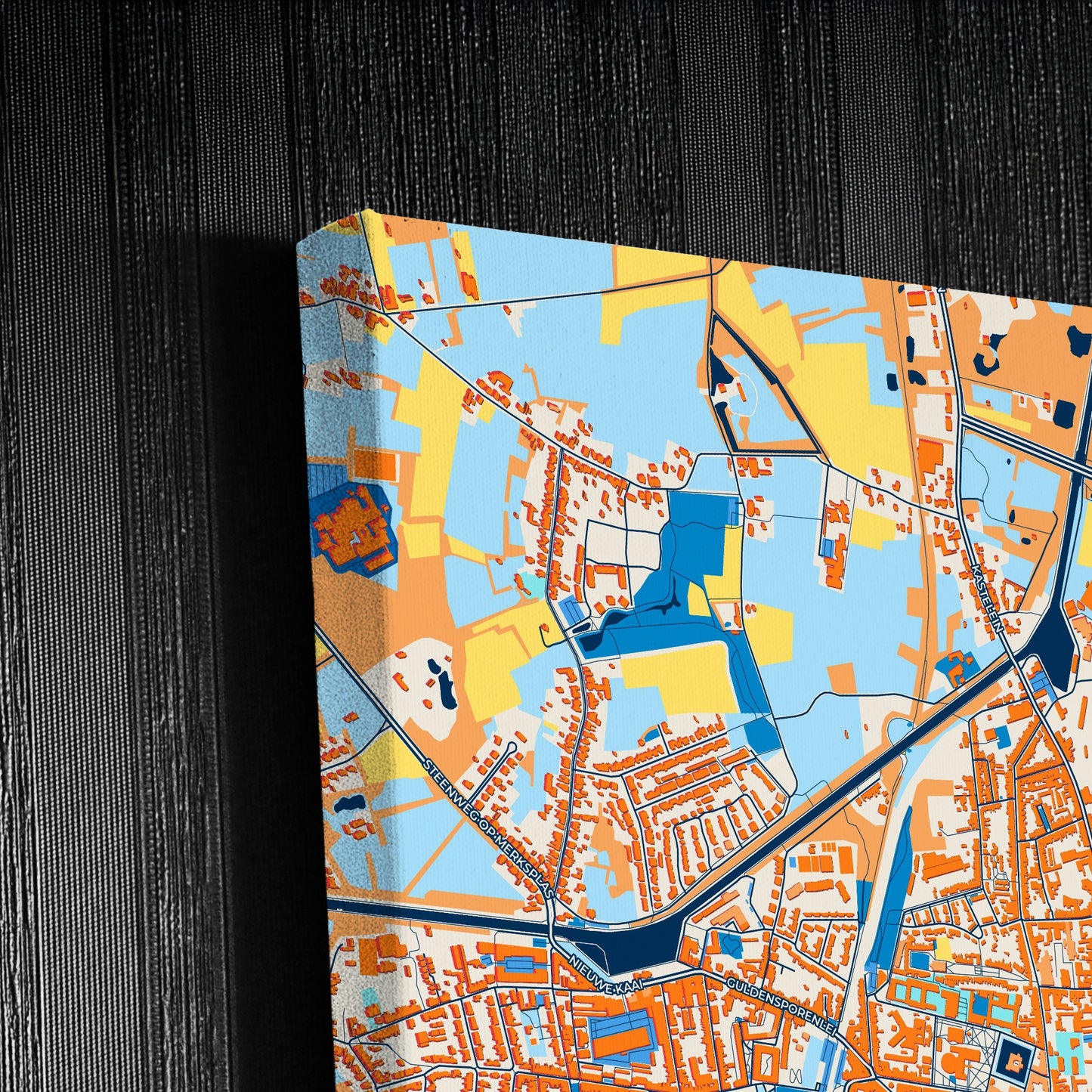 Turnhout Belgium Colorful City Map Canvas Print Detail