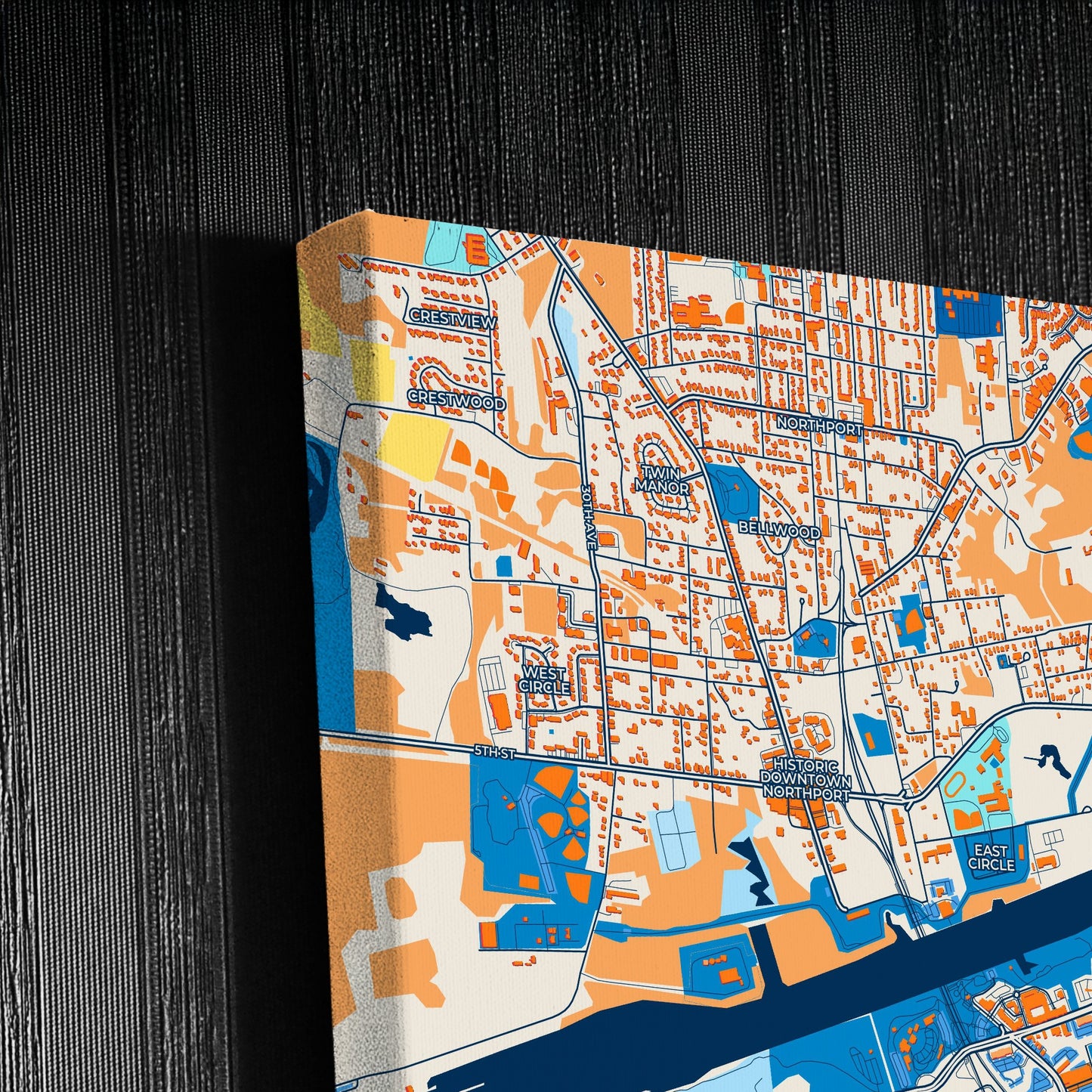Tuscaloosa Alabama Colorful City Map Canvas Print Detail