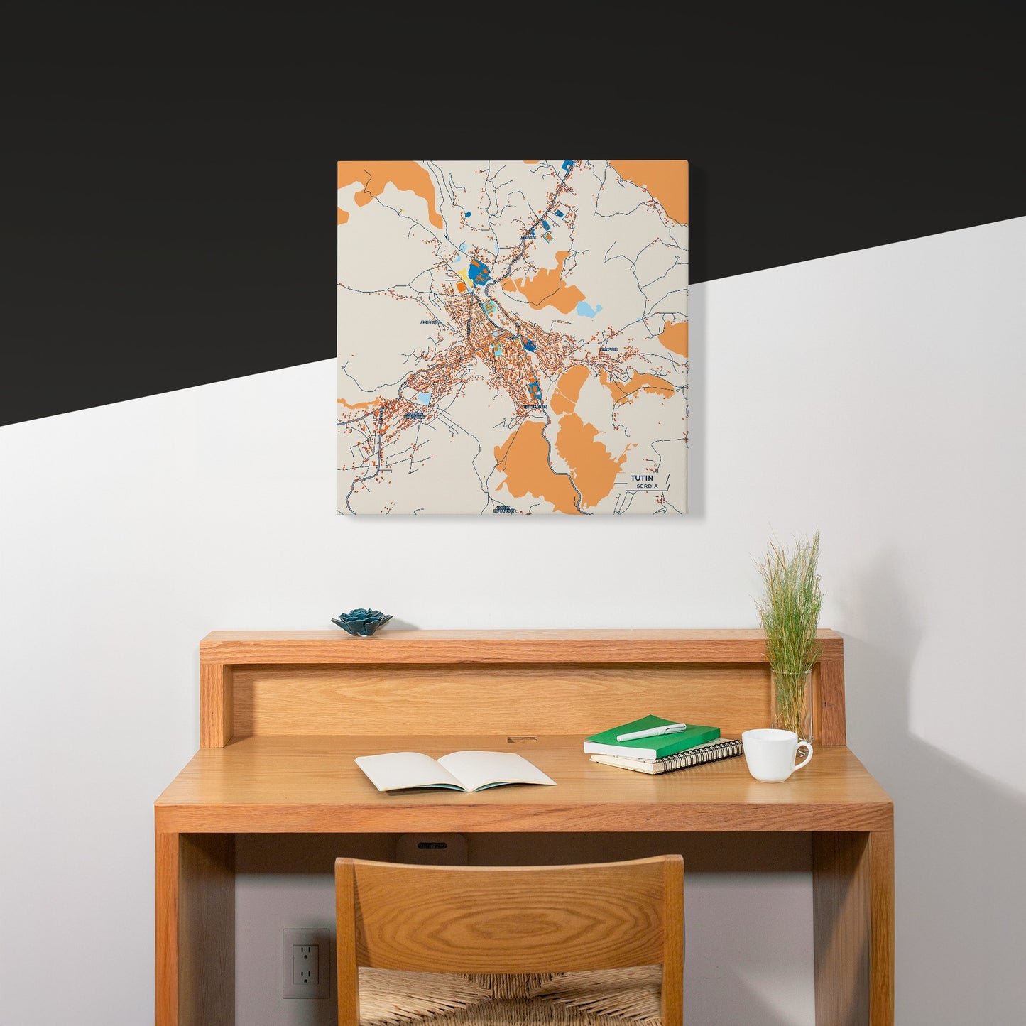 Тутин Serbia Colorful City Map Canvas Print Scene