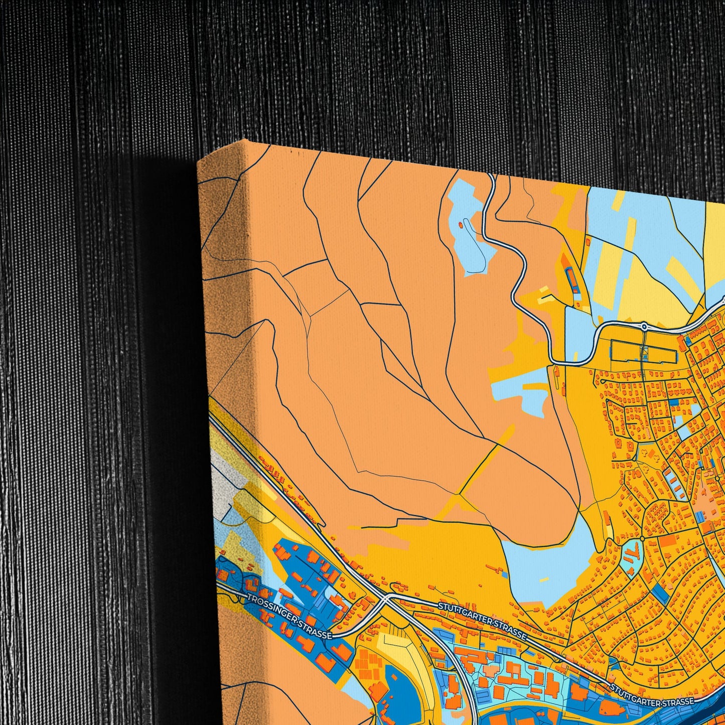 Tuttlingen Germany Colorful City Map Canvas Print Detail