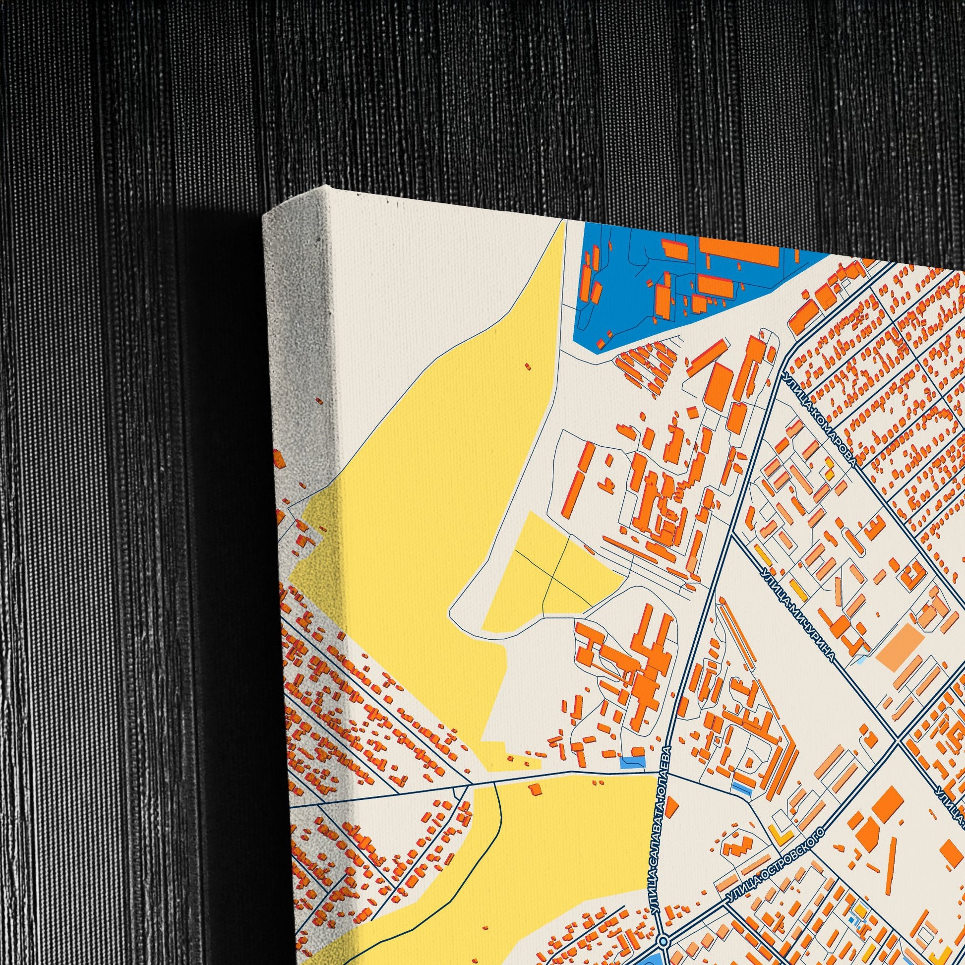 Туймазы Russia Colorful City Map Canvas Print Detail