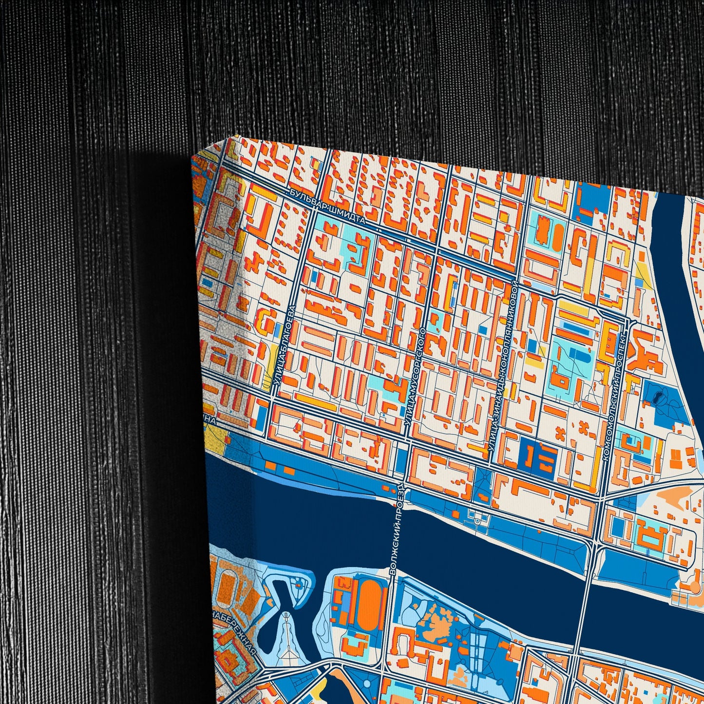 Тверь Russia Colorful City Map Canvas Print Detail