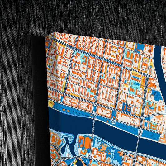 Тверь Russia Colorful City Map Canvas Print Detail