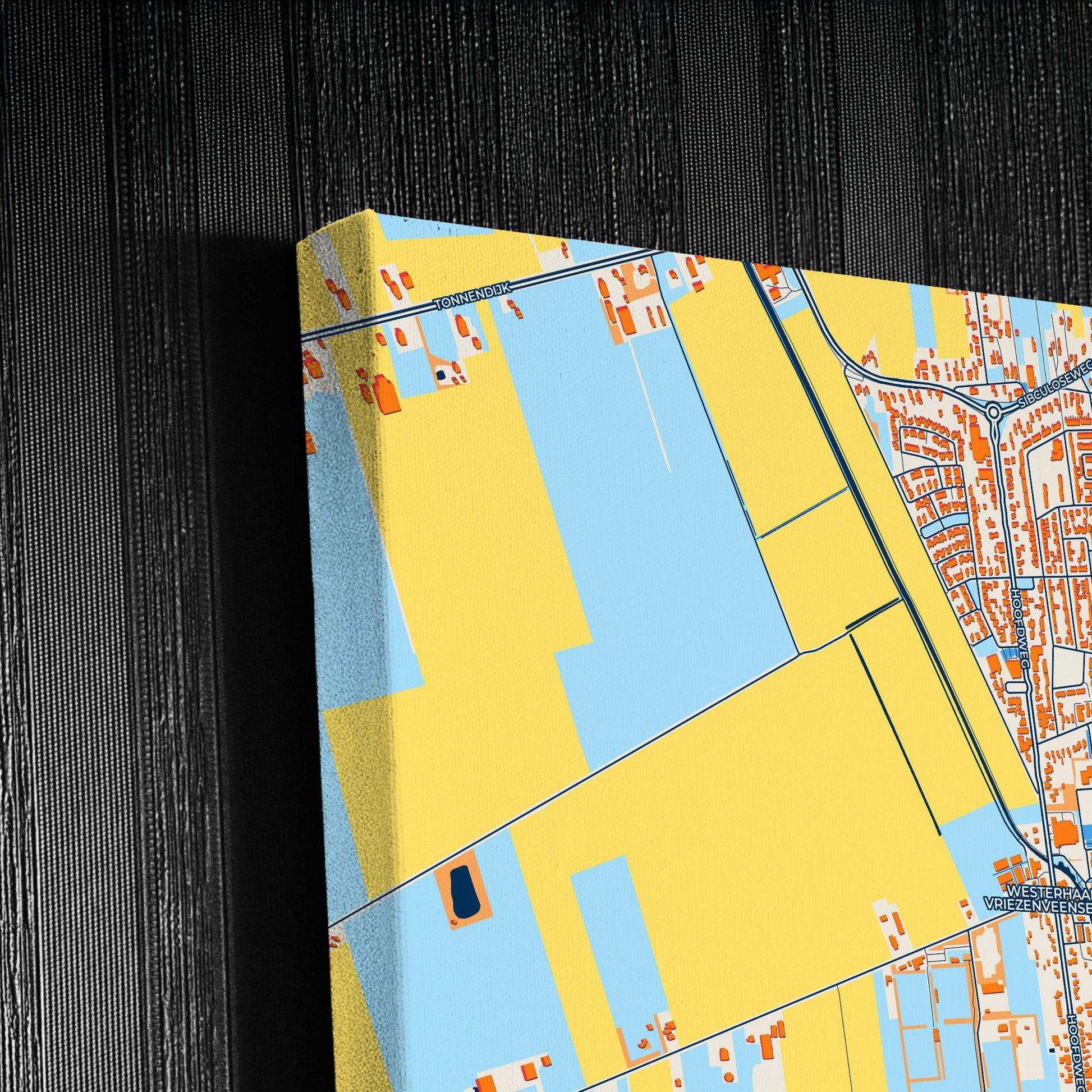 Twenterand Netherlands Colorful City Map Canvas Print Detail