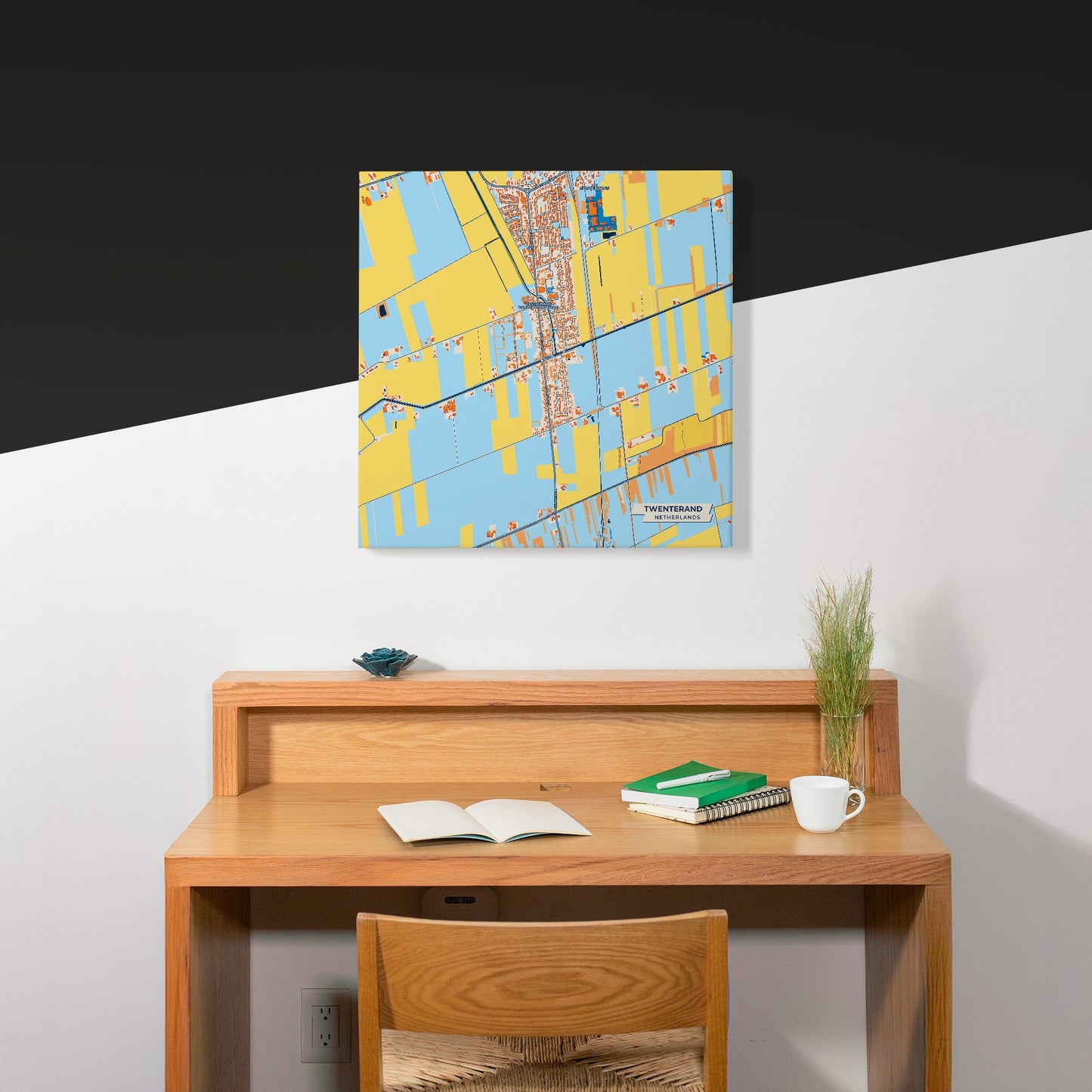 Twenterand Netherlands Colorful City Map Canvas Print Scene