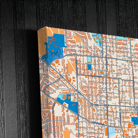 Tyler Texas Colorful City Map Canvas Print Detail