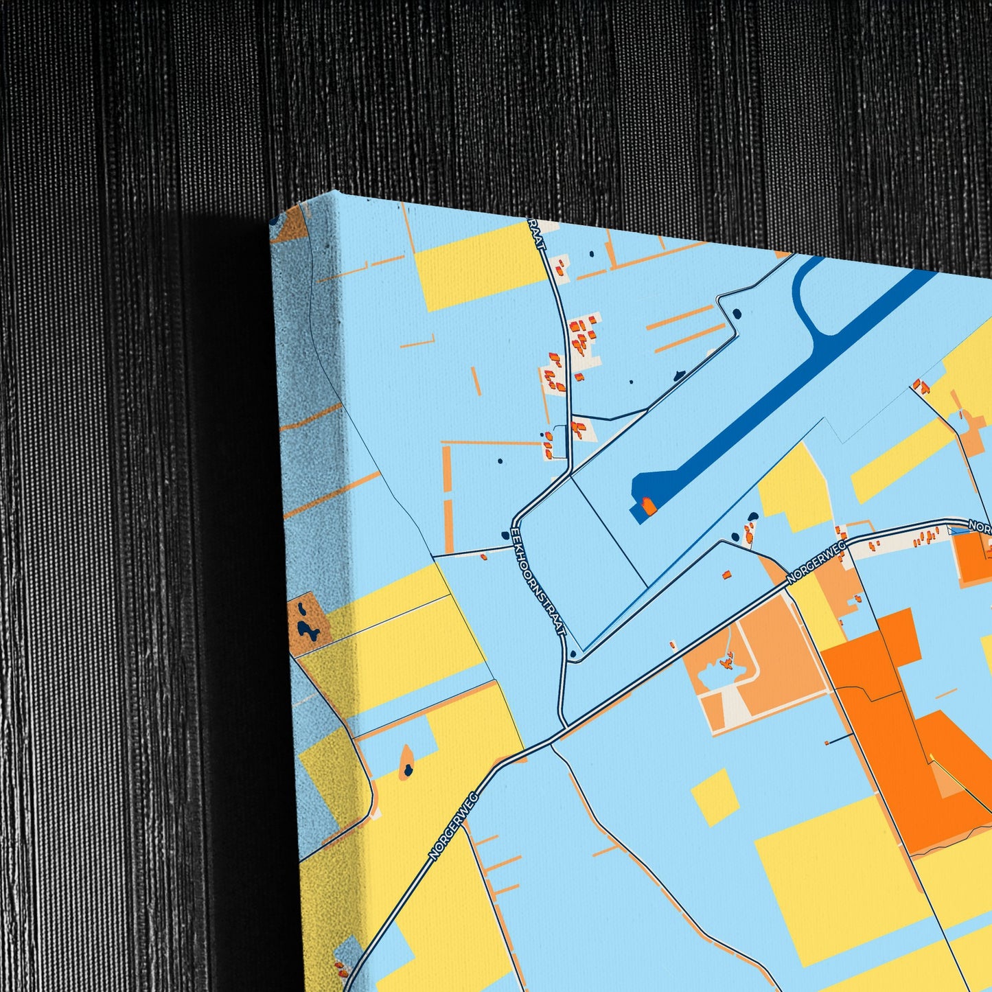 Tynaarlo Netherlands Colorful City Map Canvas Print Detail