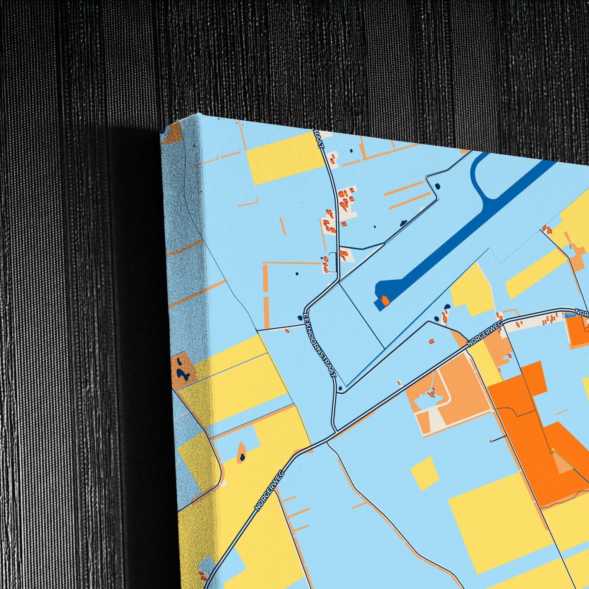 Tynaarlo Netherlands Colorful City Map Canvas Print Detail