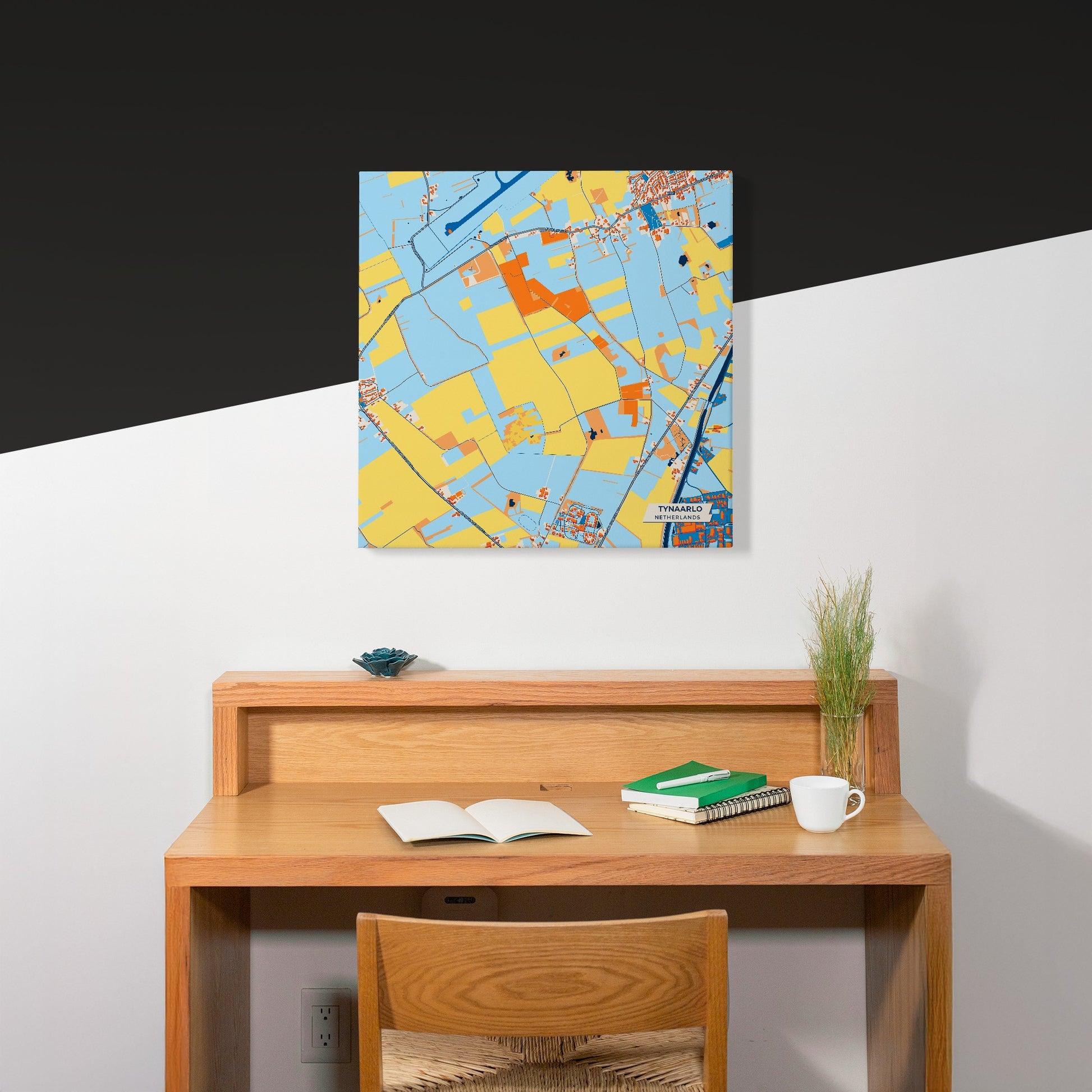 Tynaarlo Netherlands Colorful City Map Canvas Print Scene