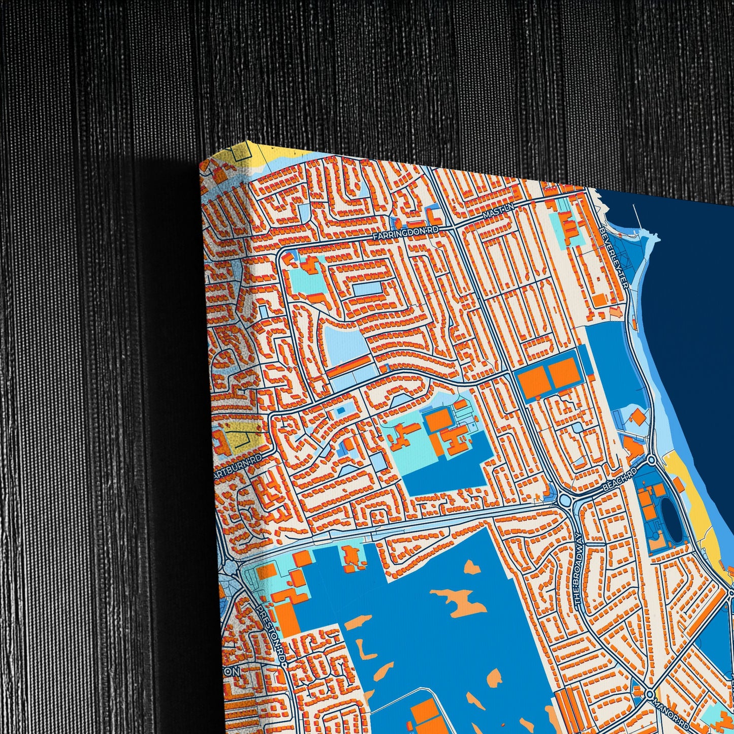 Tynemouth England Colorful City Map Canvas Print Detail