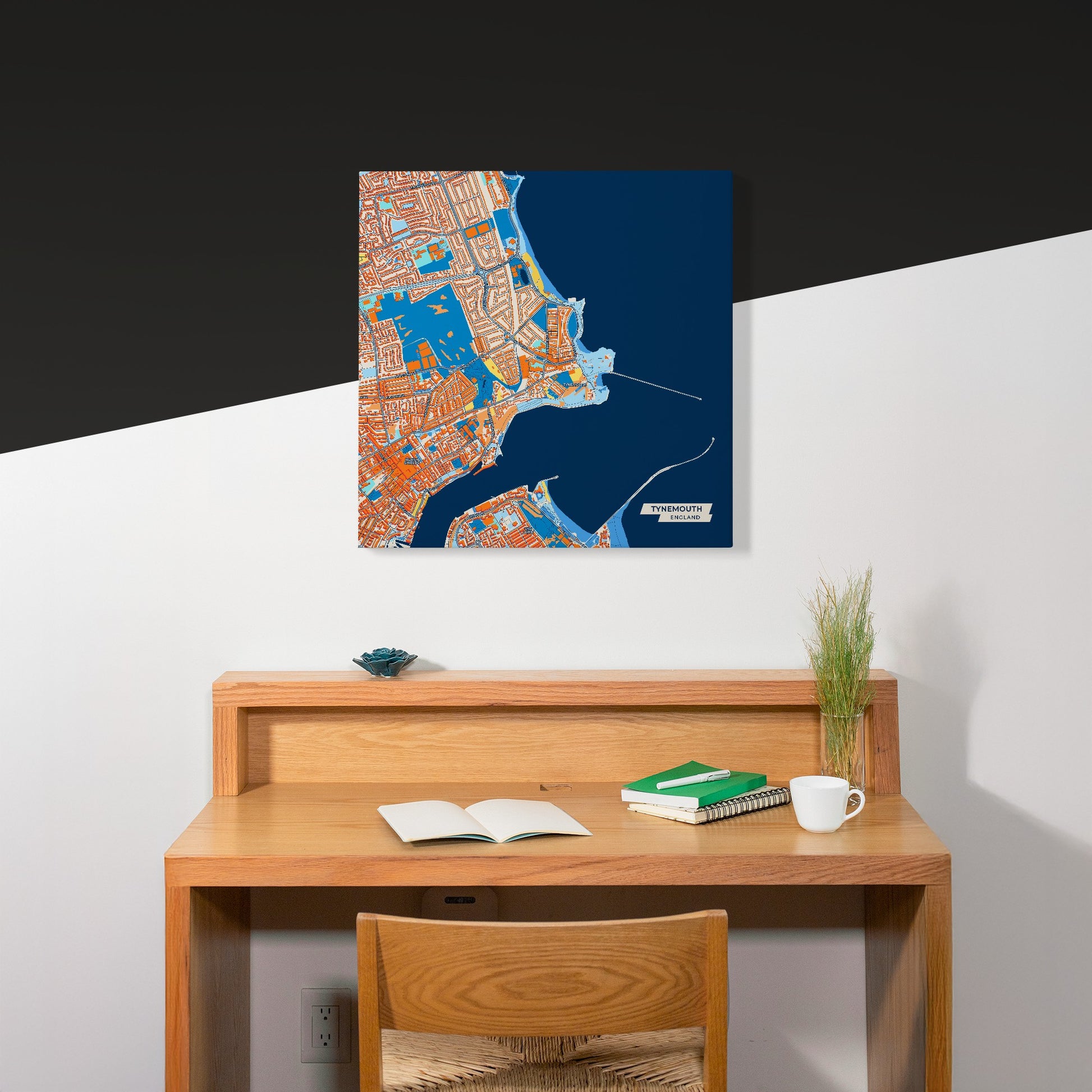 Tynemouth England Colorful City Map Canvas Print Scene