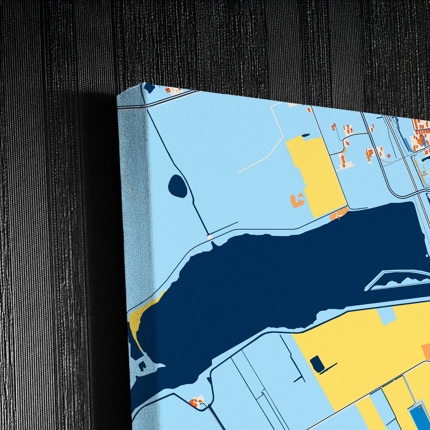 Tytsjerksteradiel Netherlands Colorful City Map Canvas Print Detail