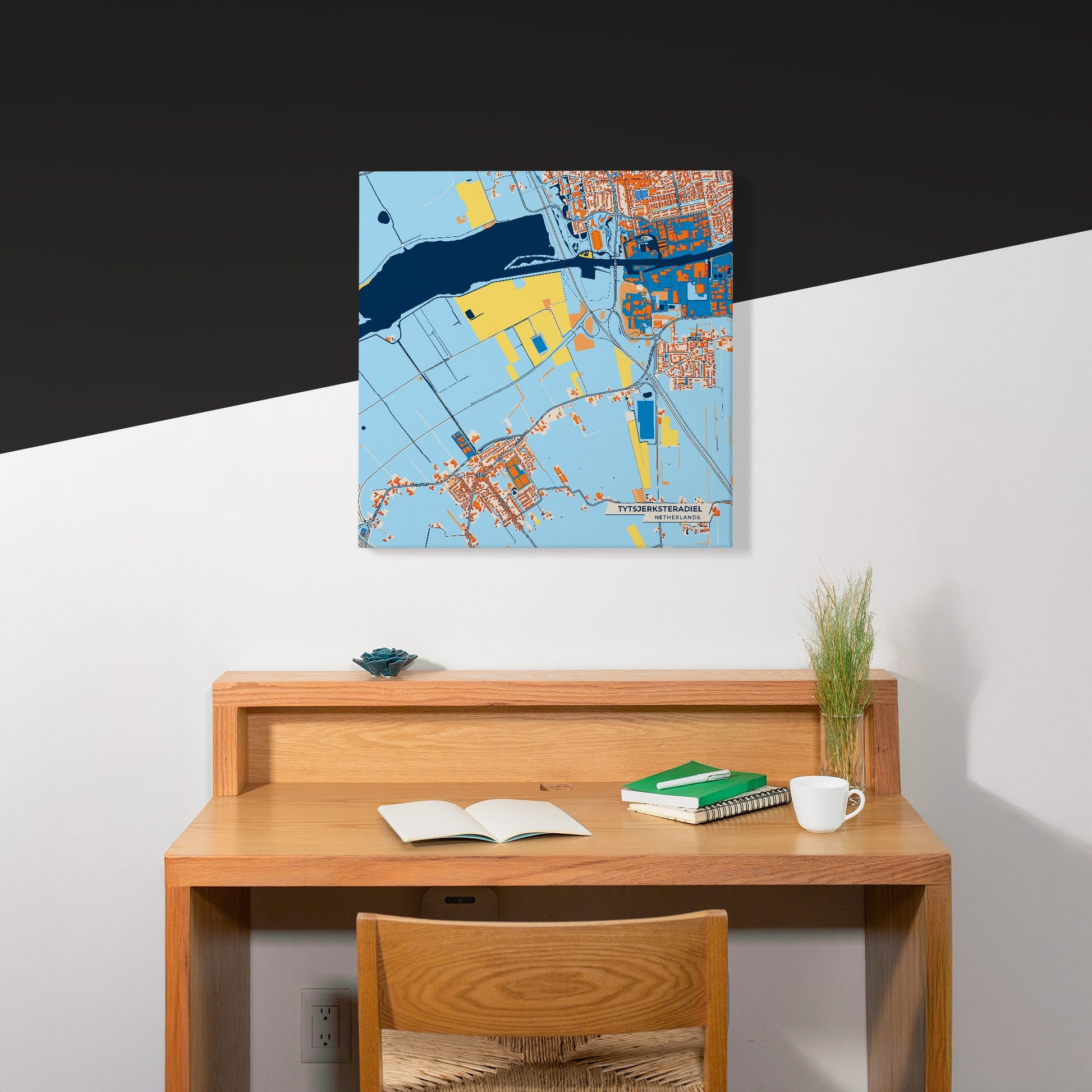 Tytsjerksteradiel Netherlands Colorful City Map Canvas Print Scene