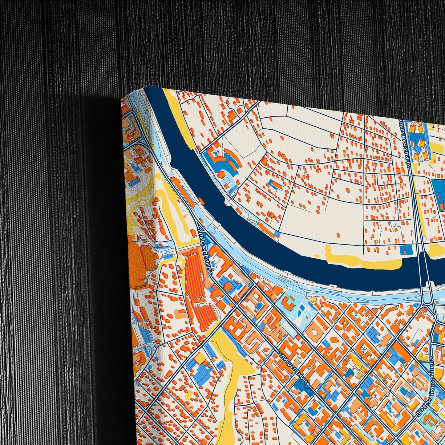 Тюмень Russia Colorful City Map Canvas Print Detail