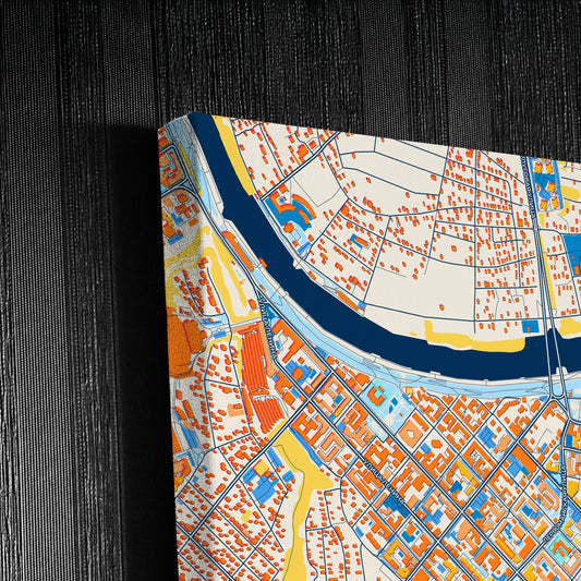 Тюмень Russia Colorful City Map Canvas Print Detail