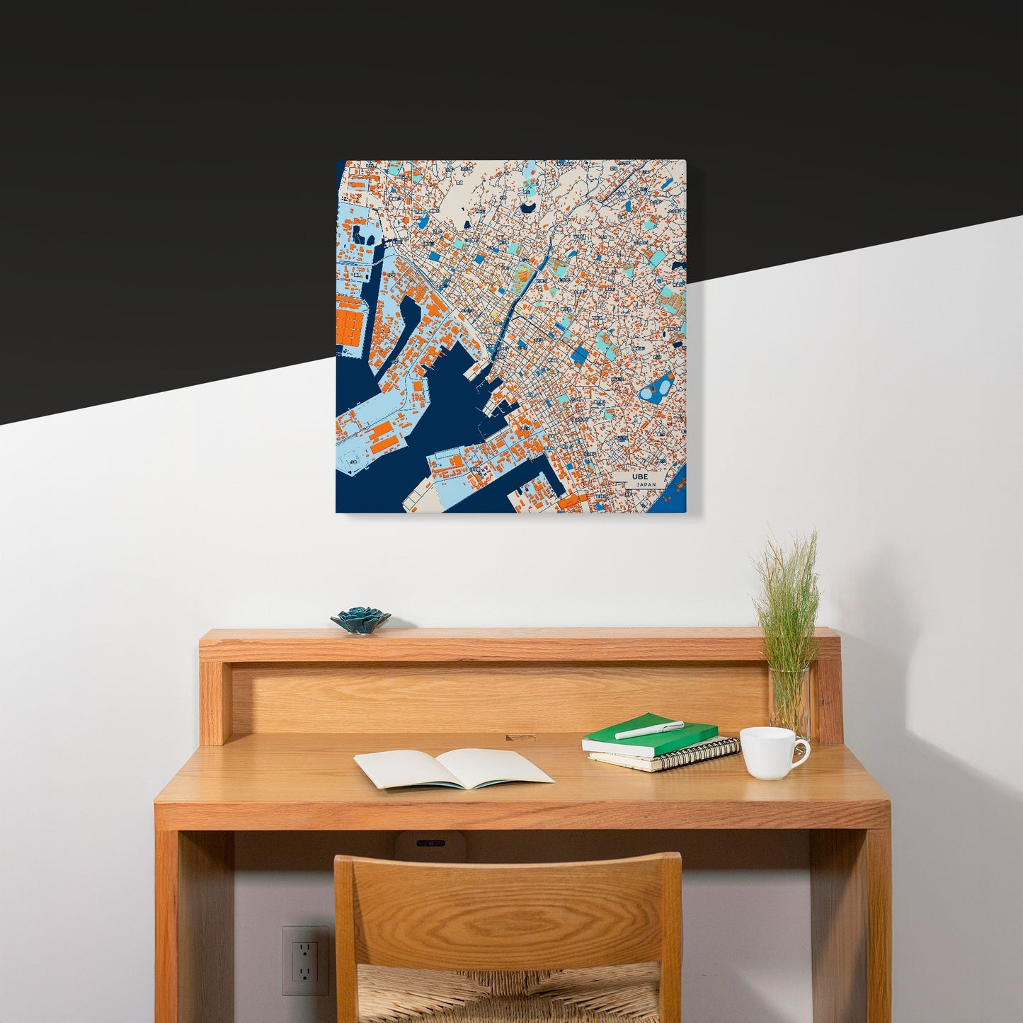 Ube Japan Colorful City Map Canvas Print Scene