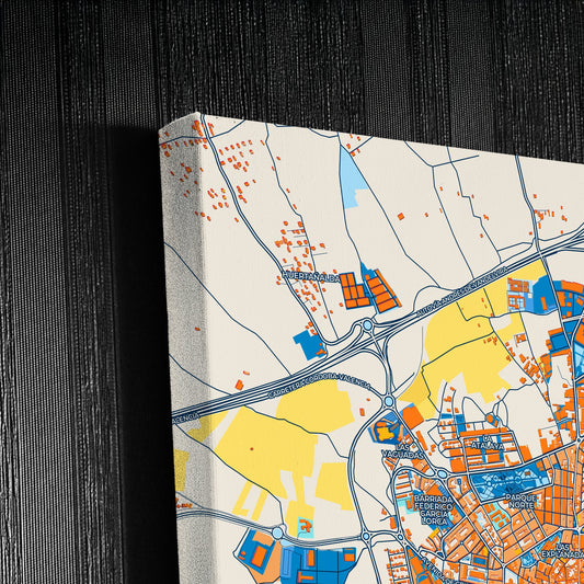 Úbeda Spain Colorful City Map Canvas Print Detail