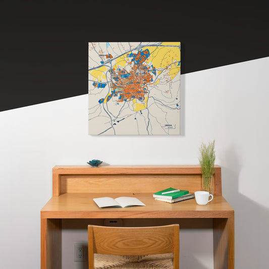 Úbeda Spain Colorful City Map Canvas Print Scene