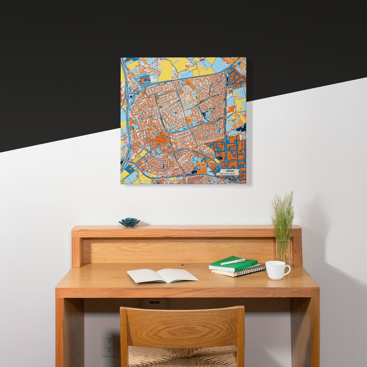 Uden Netherlands Colorful City Map Canvas Print Scene