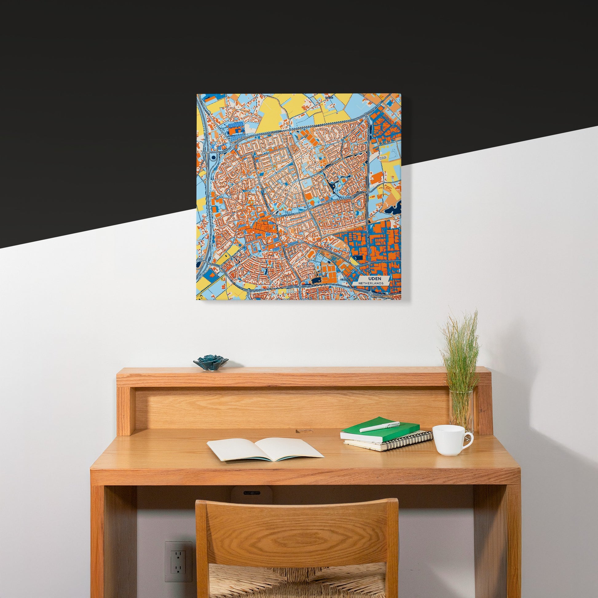 Uden Netherlands Colorful City Map Canvas Print Scene