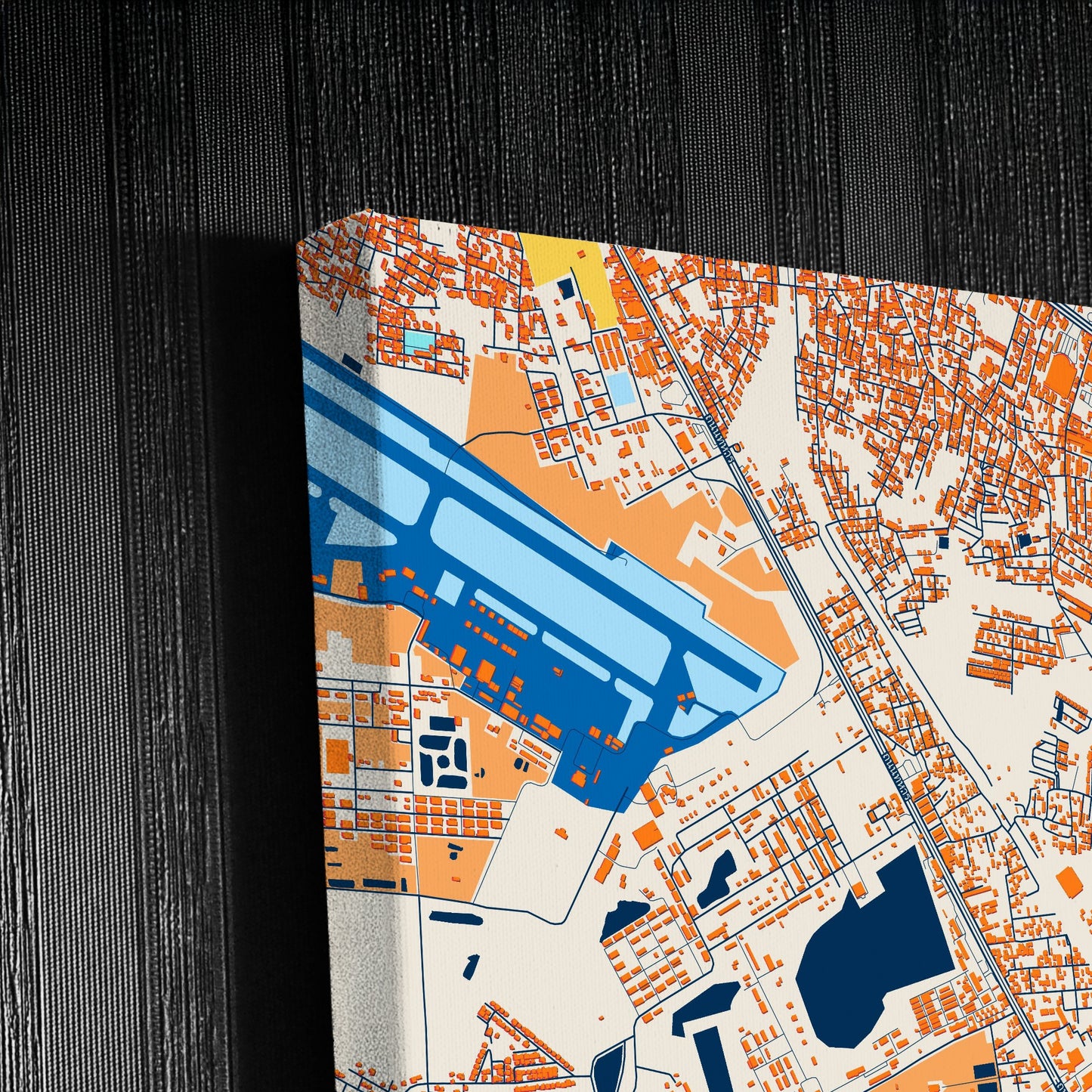 Udon Thani Thailand Colorful City Map Canvas Print Detail
