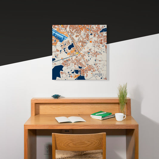 Udon Thani Thailand Colorful City Map Canvas Print Scene