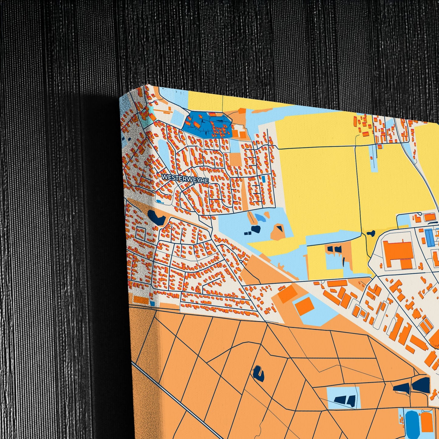 Uelzen Germany Colorful City Map Canvas Print Detail