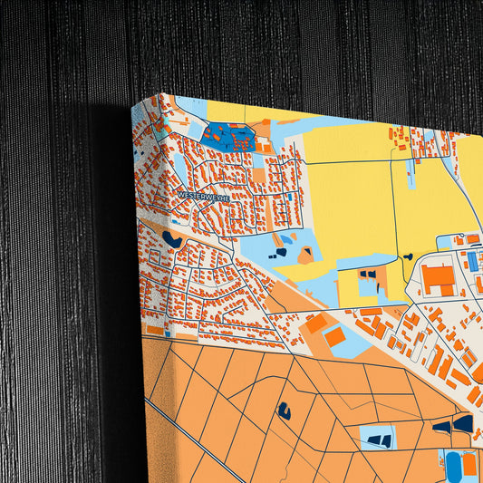 Uelzen Germany Colorful City Map Canvas Print Detail