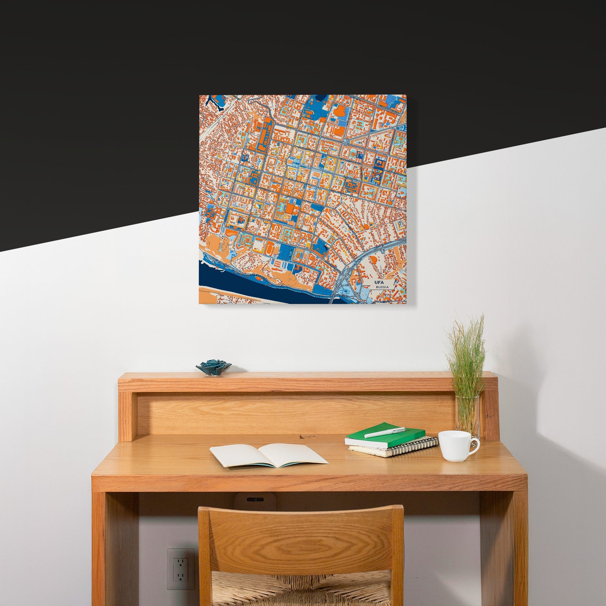 Уфа Russia Colorful City Map Canvas Print Scene