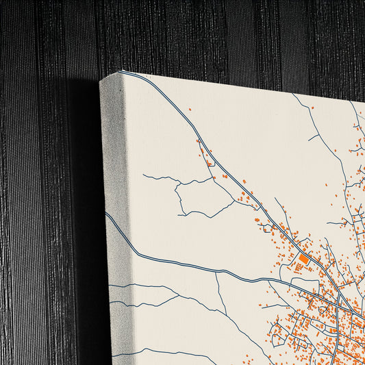 Ugep Nigeria Colorful City Map Canvas Print Detail