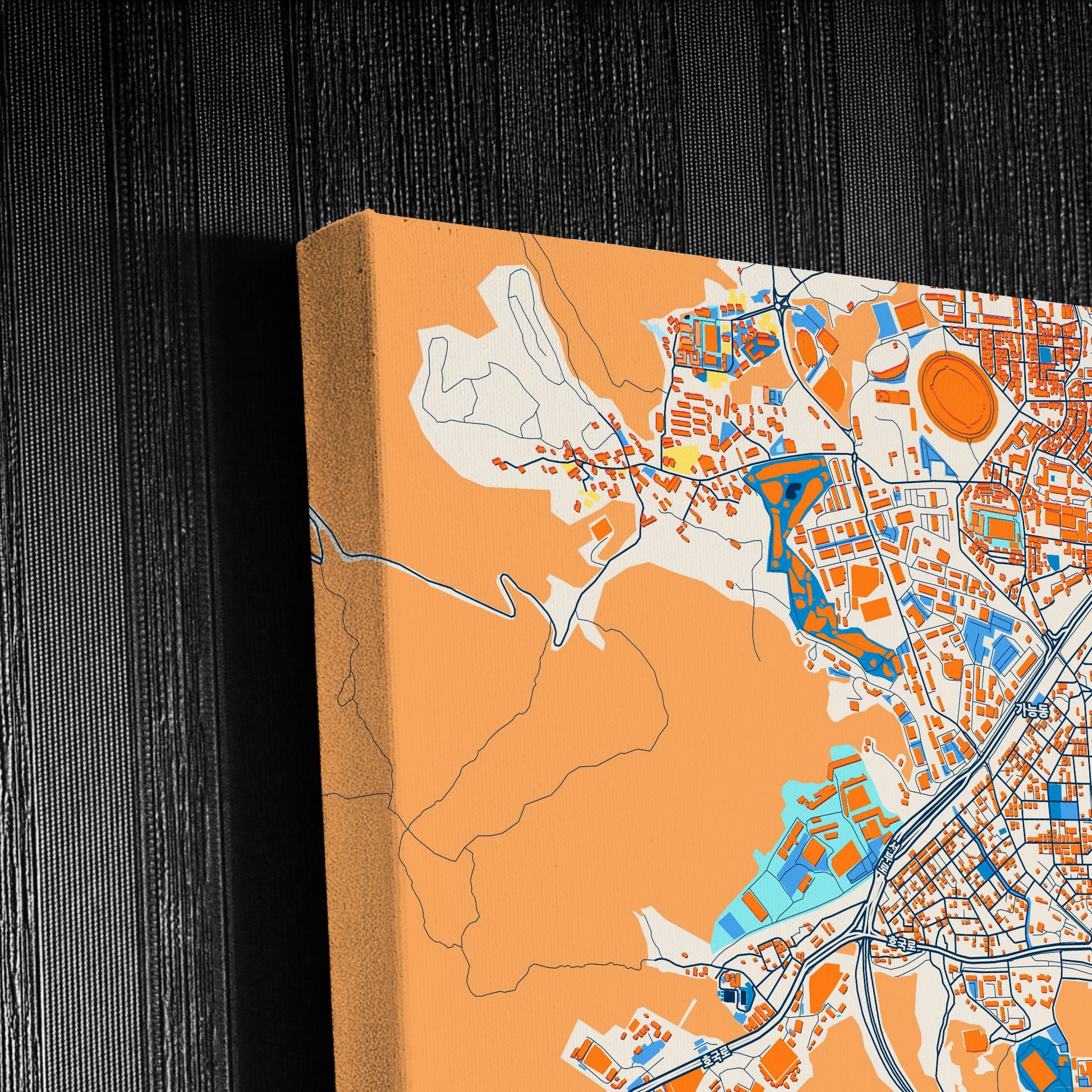 Uijeongbu South Korea Colorful City Map Canvas Print Detail