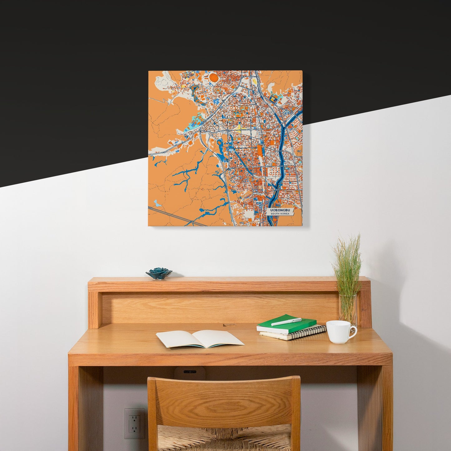 Uijeongbu South Korea Colorful City Map Canvas Print Scene