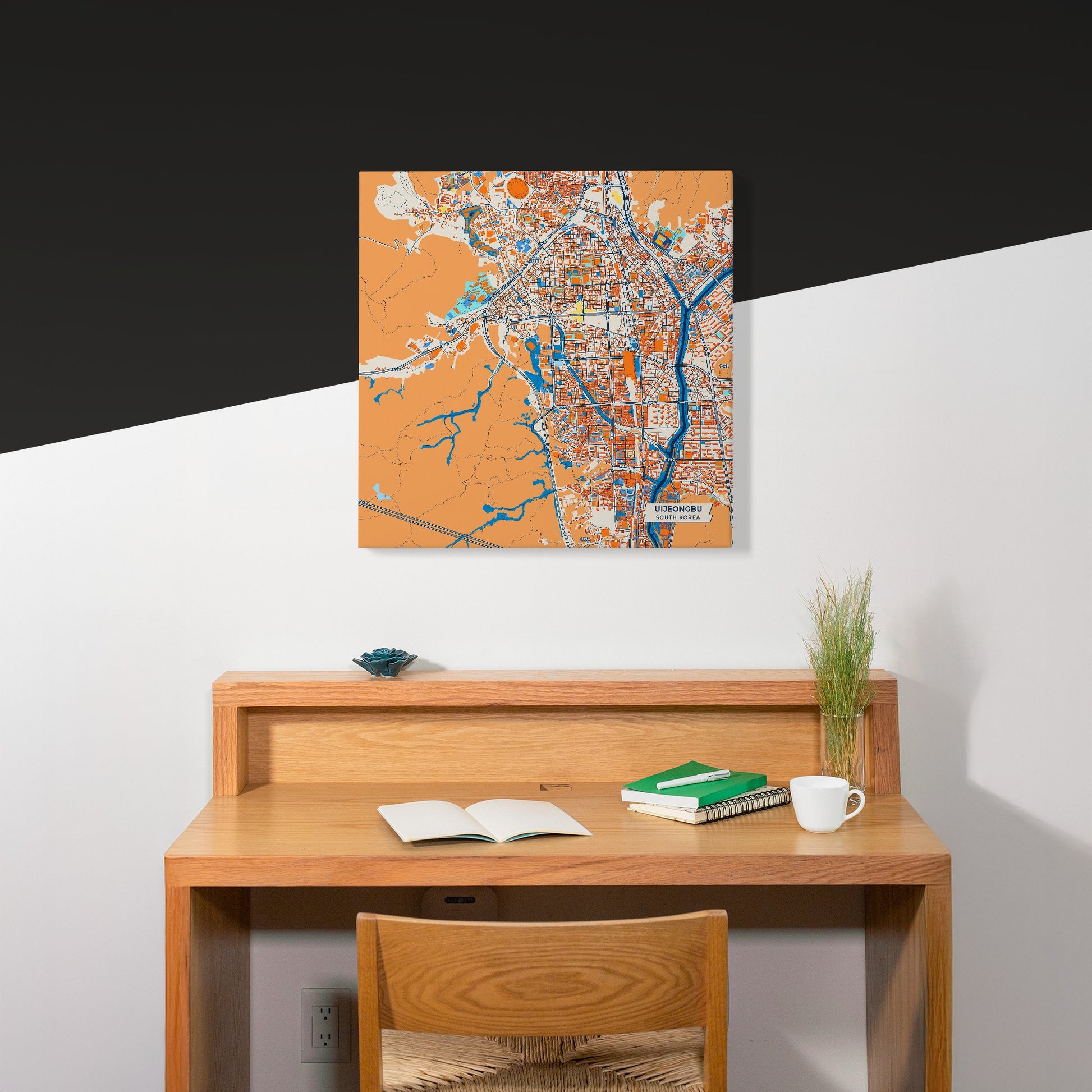 Uijeongbu South Korea Colorful City Map Canvas Print Scene