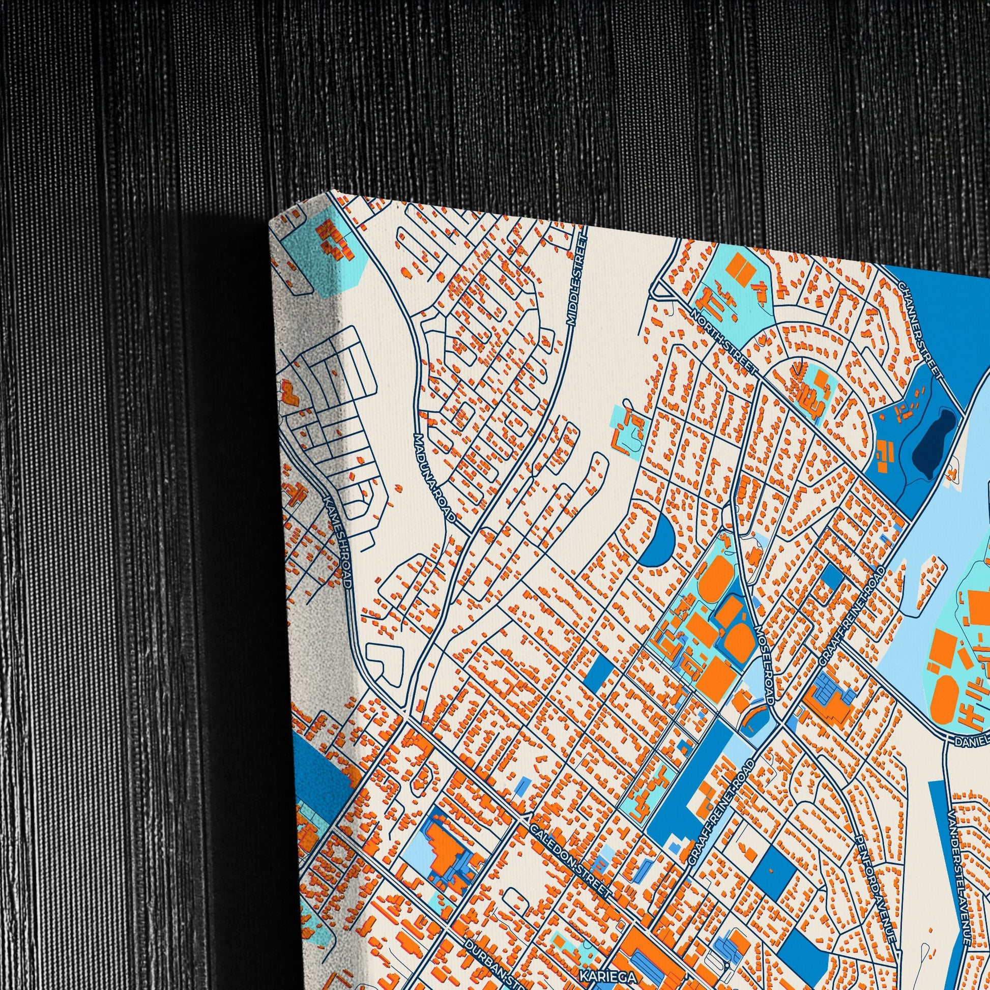 Uitenhage South Africa Colorful City Map Canvas Print Detail
