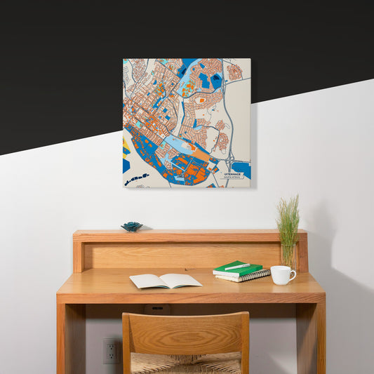 Uitenhage South Africa Colorful City Map Canvas Print Scene