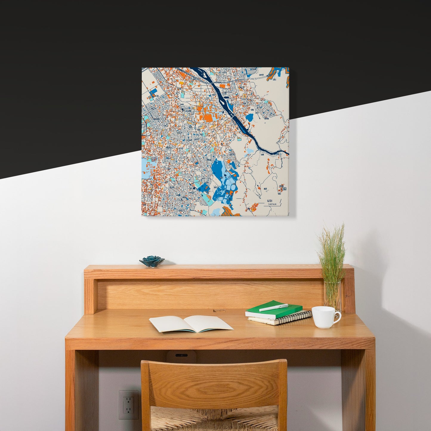 Uji Japan Colorful City Map Canvas Print Scene