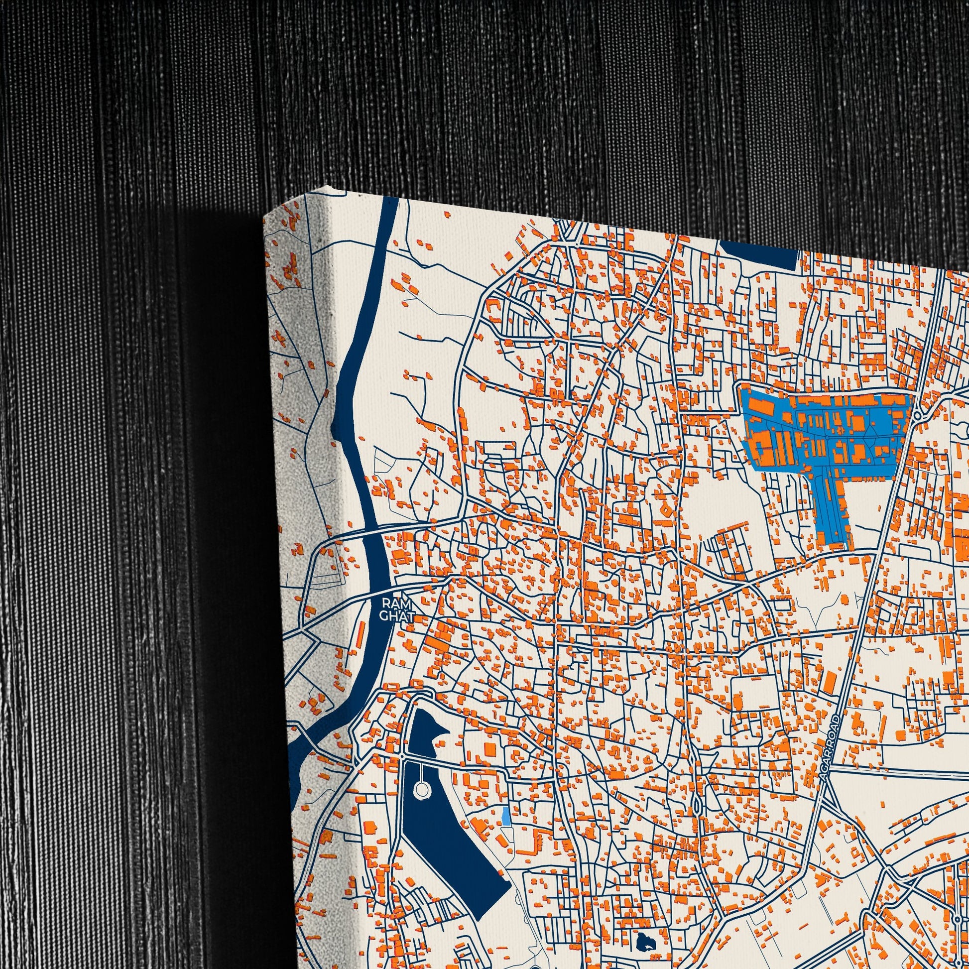 Ujjain India Colorful City Map Canvas Print Detail