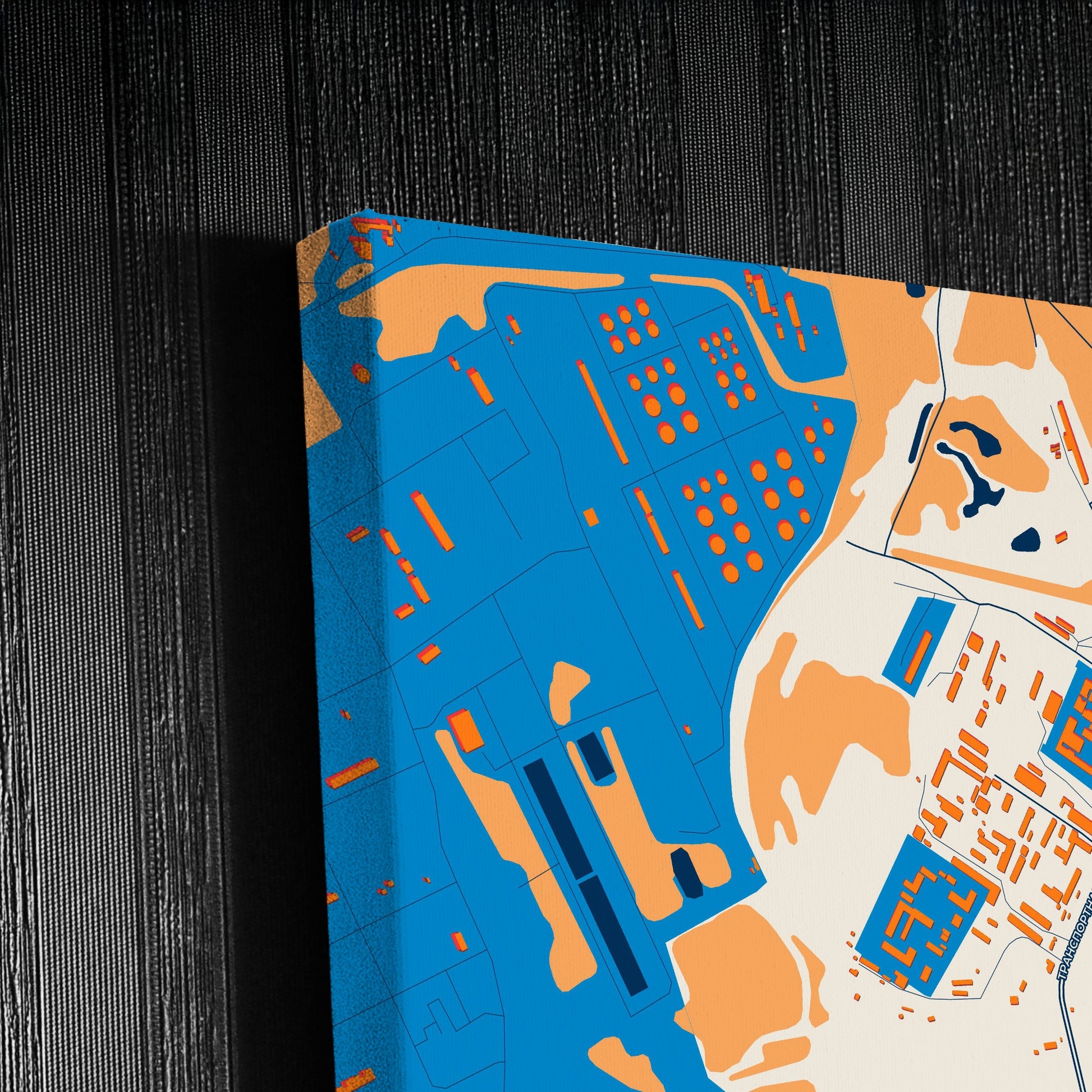 Ухта Russia Colorful City Map Canvas Print Detail