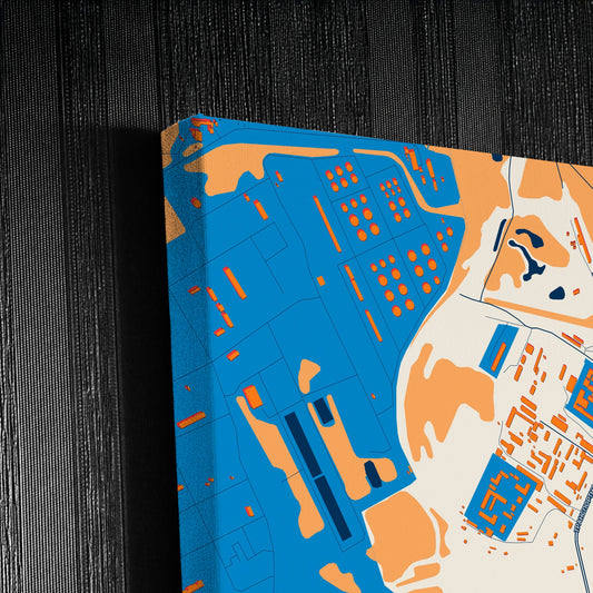 Ухта Russia Colorful City Map Canvas Print Detail