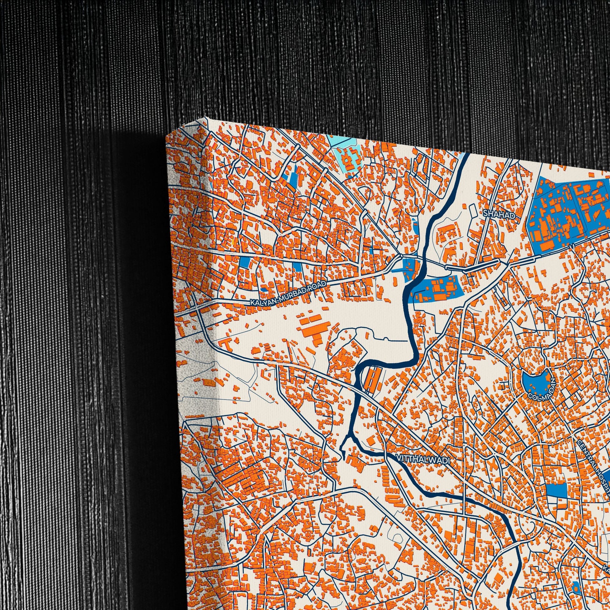 Ulhasnagar India Colorful City Map Canvas Print Detail