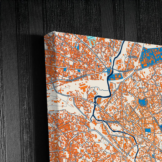 Ulhasnagar India Colorful City Map Canvas Print Detail