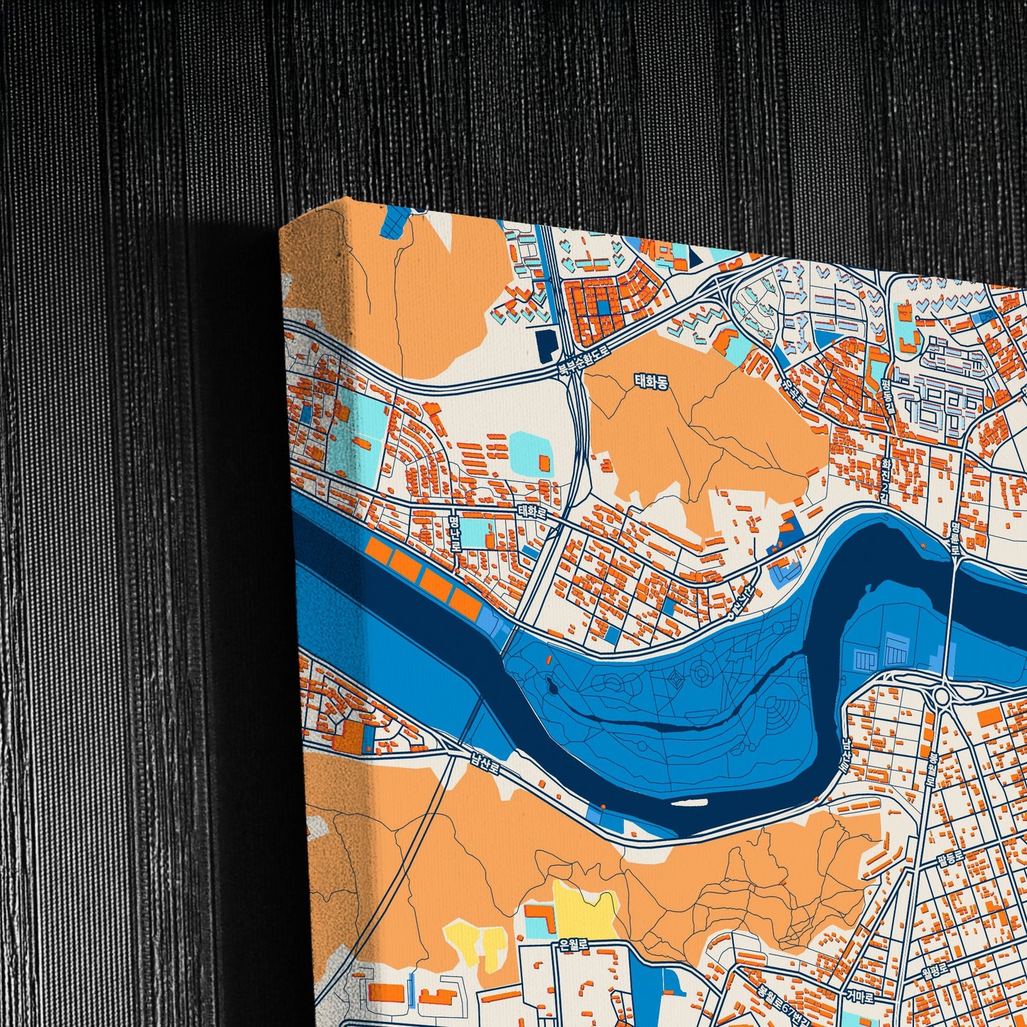 Ulsan South Korea Colorful City Map Canvas Print Detail