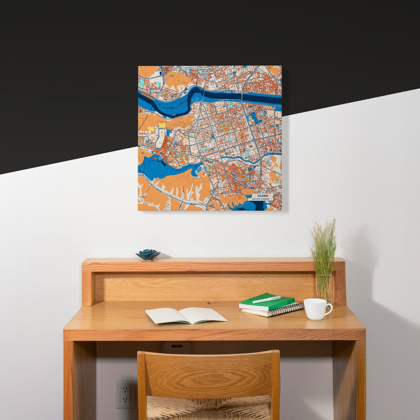 Ulsan South Korea Colorful City Map Canvas Print Scene