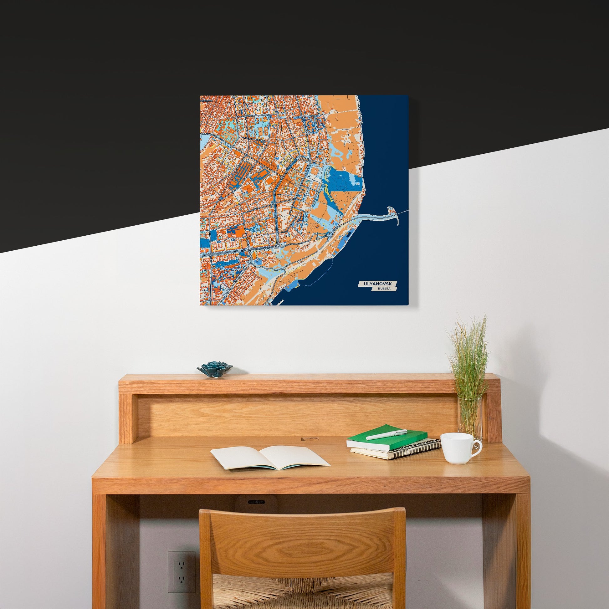 Ульяновск Russia Colorful City Map Canvas Print Scene