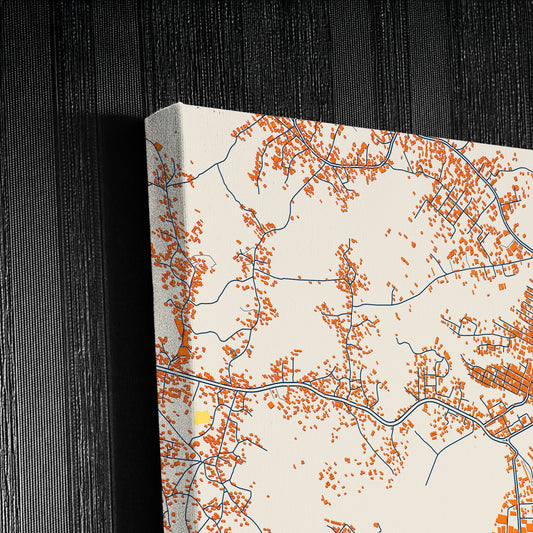 Umuahia Nigeria Colorful City Map Canvas Print Detail