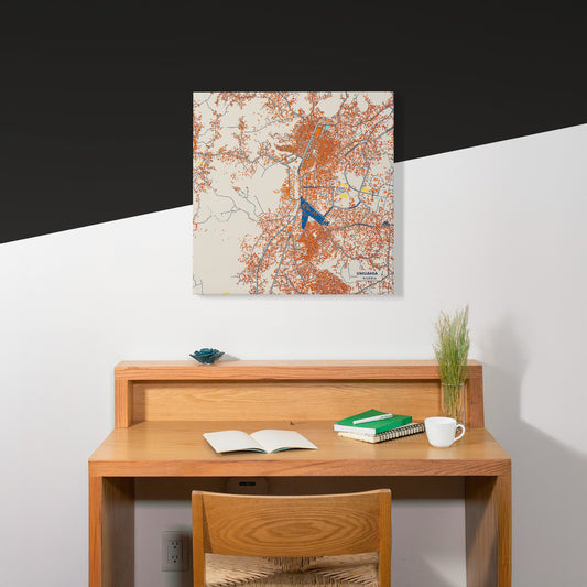Umuahia Nigeria Colorful City Map Canvas Print Scene