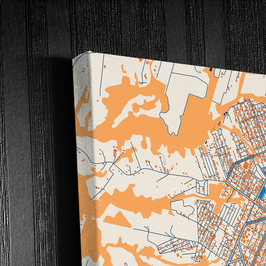 Umuarama Brazil Colorful City Map Canvas Print Detail